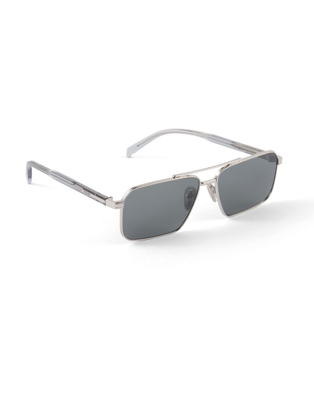 Prada Gray Sunglasses With Logo for men