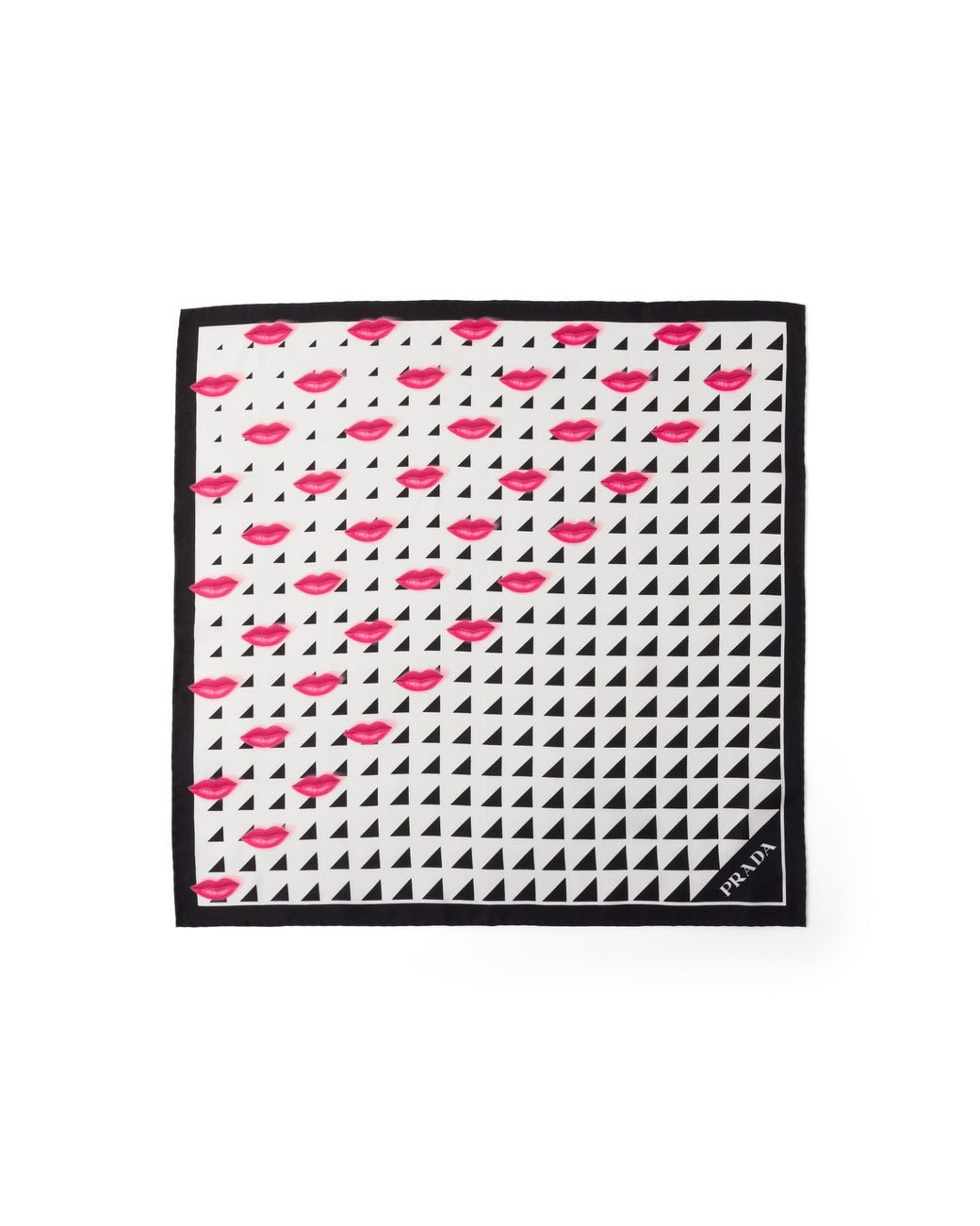 Prada White Printed Silk Twill Scarf 55