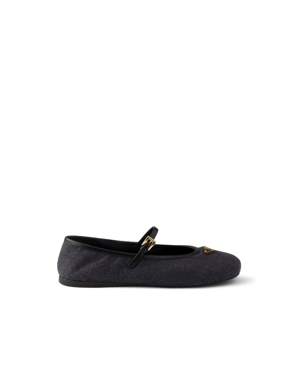 Prada Black Fabric Ballerinas, Anthracite
