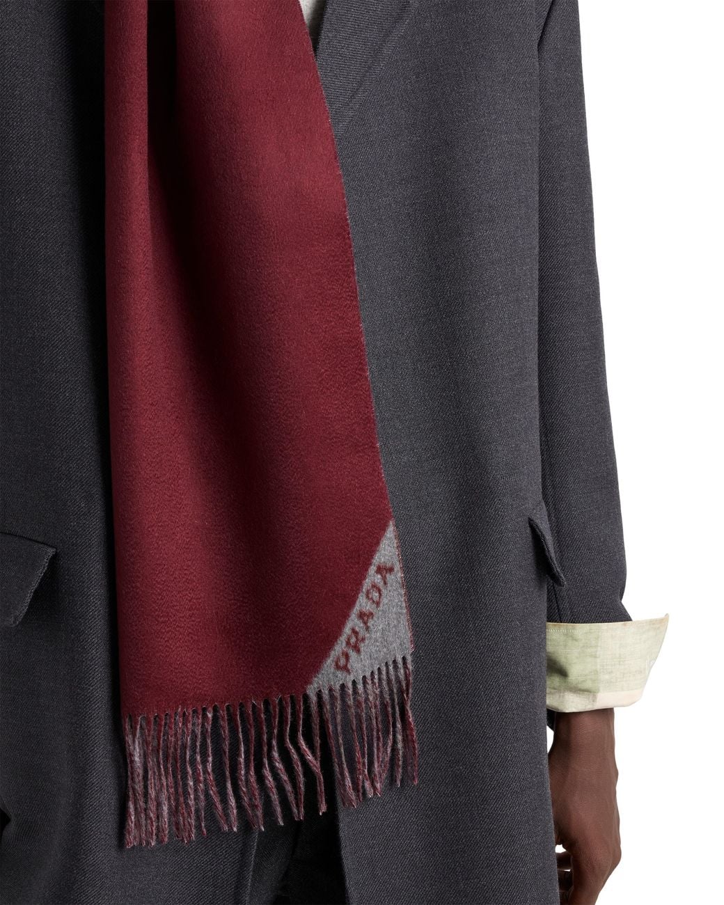 Prada Red Double Cashmere Scarf for men
