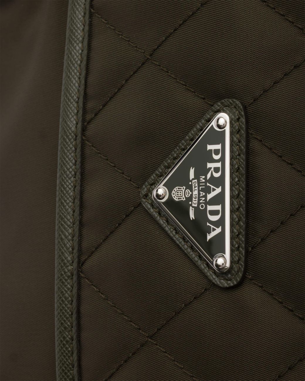 Prada Black Large Quilted Re-Nylon Shoulder Bag With Saffiano Trim