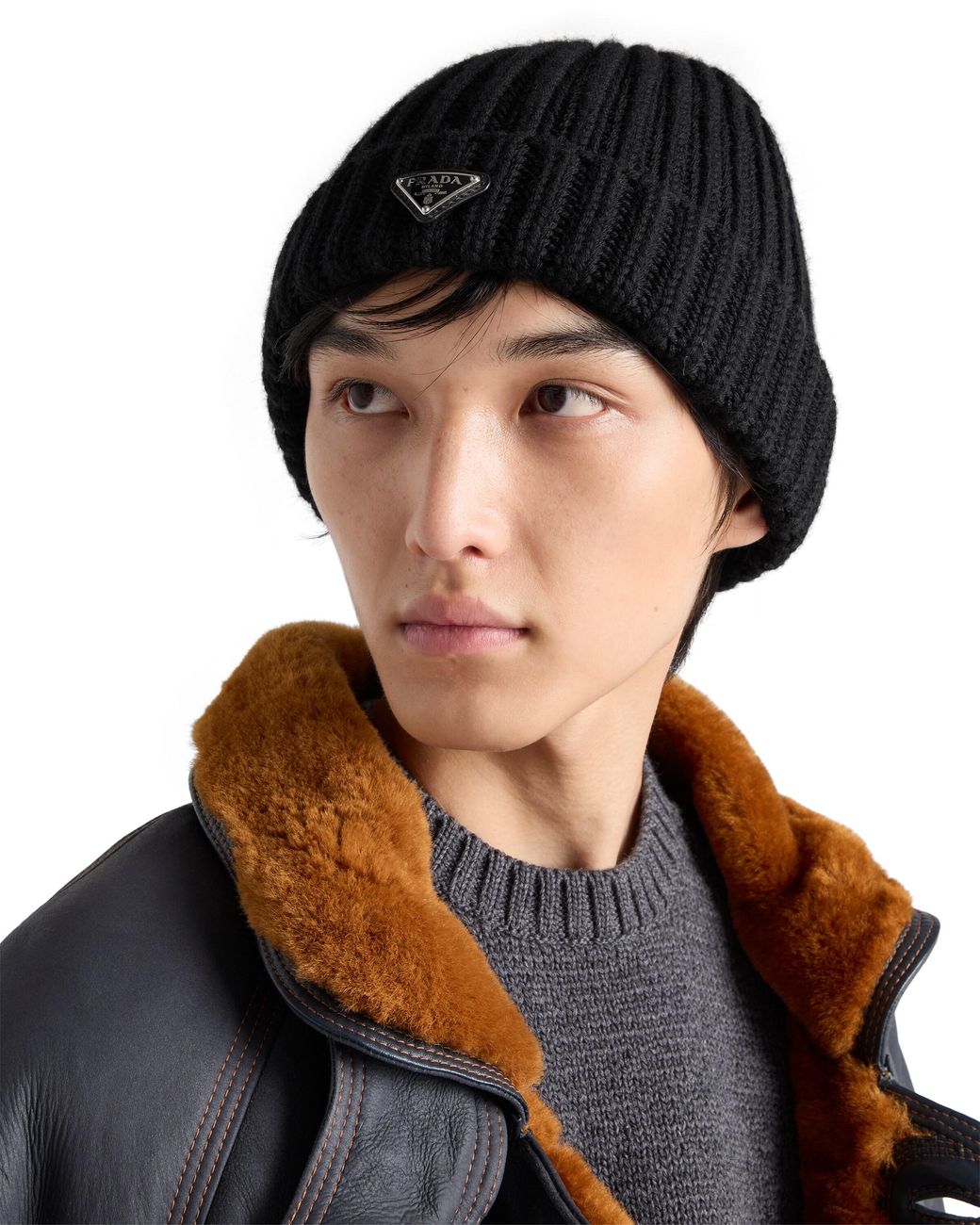 Prada Black Wool Beanie for men