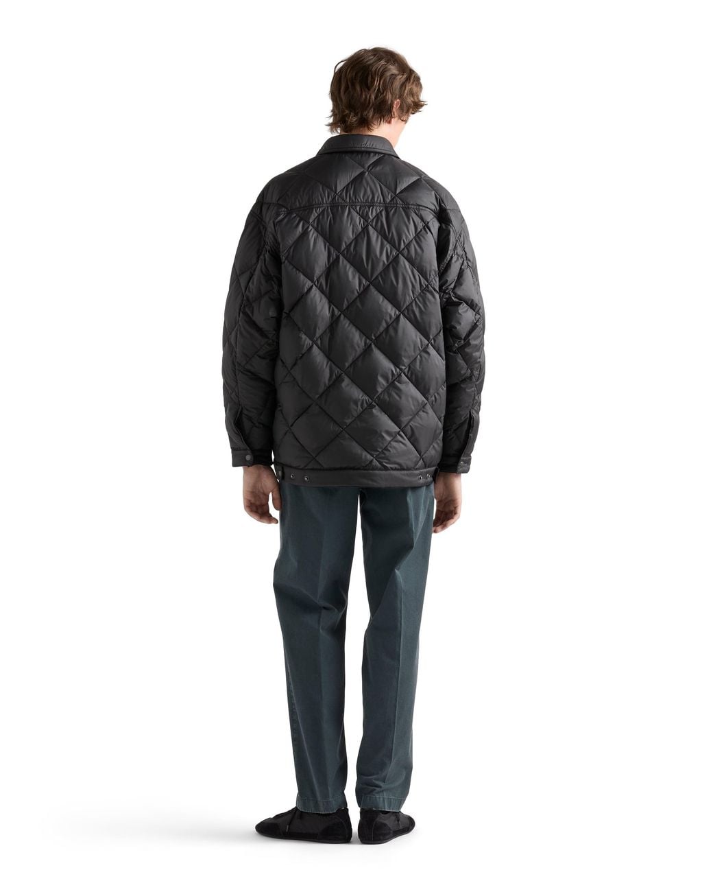 Prada Black Technical Fabric Down Coat for men