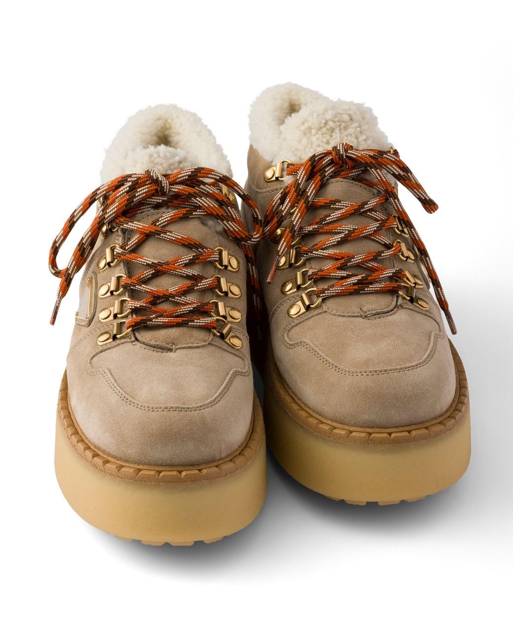 Prada Multicolor Shearling-Lined Suede Booties