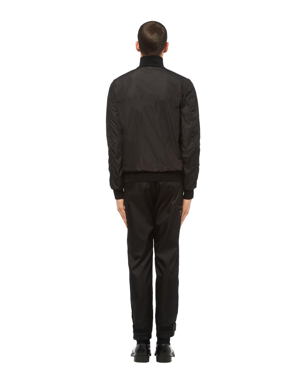 Prada Black Reversible Brand-Plaque Wool And Nylon Jacket for men