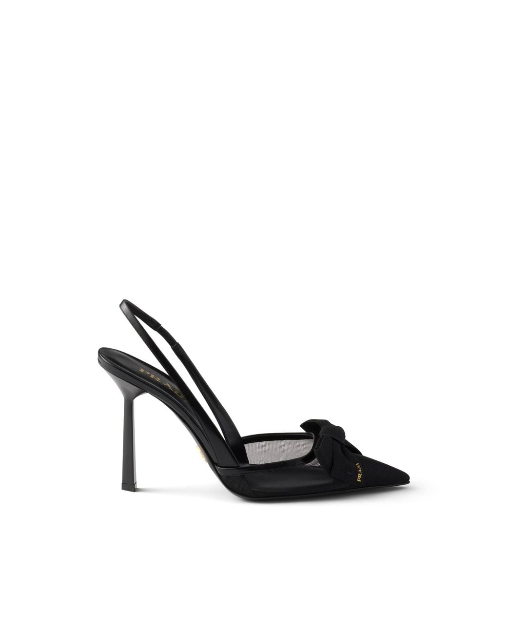 Prada White Mesh Fabric Slingback Pumps