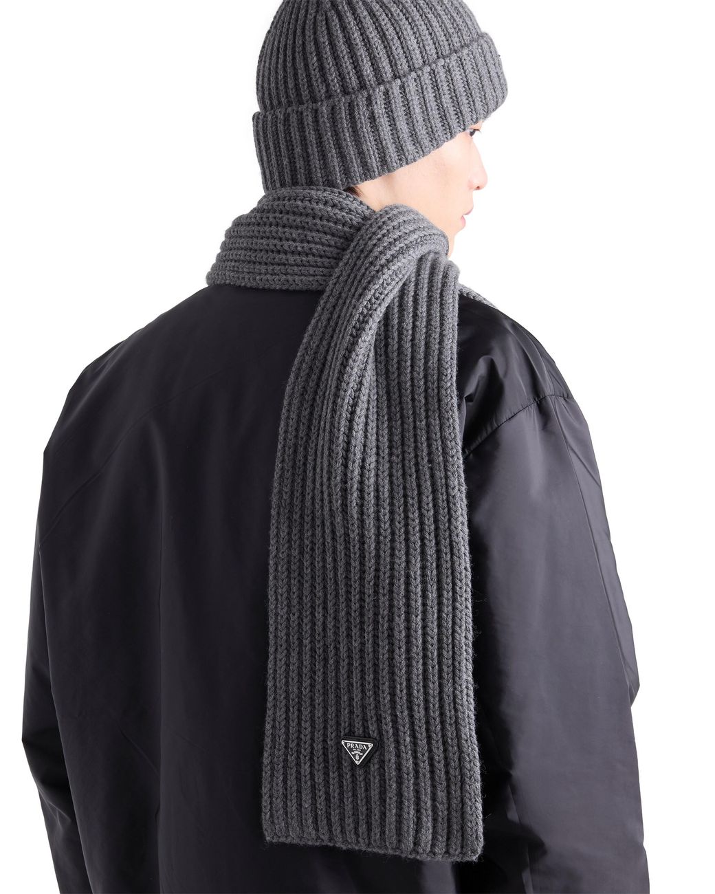 Prada Black Wool Scarf for men