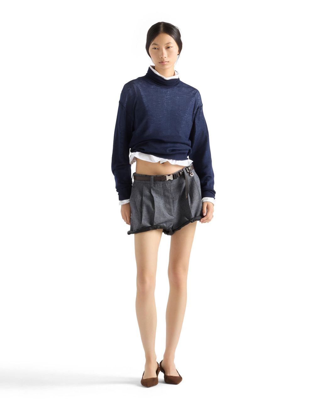 Prada White Shapeable Cotton Shirt