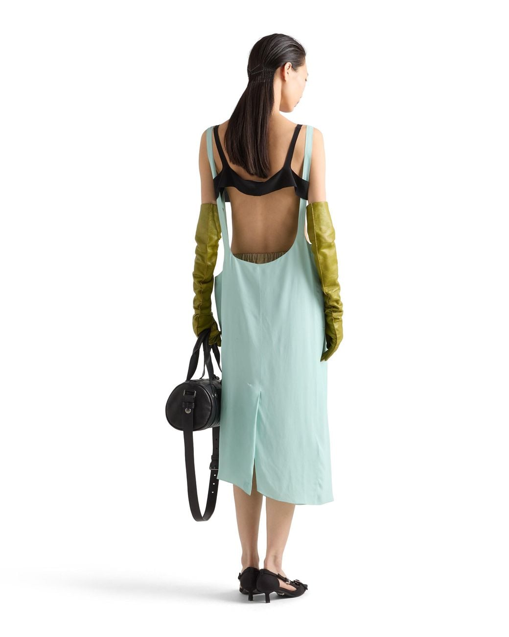 Prada Black Crepe De Chine Top