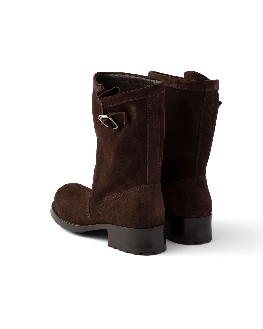 Prada Black Suede Mid-Calf Boots, Dark