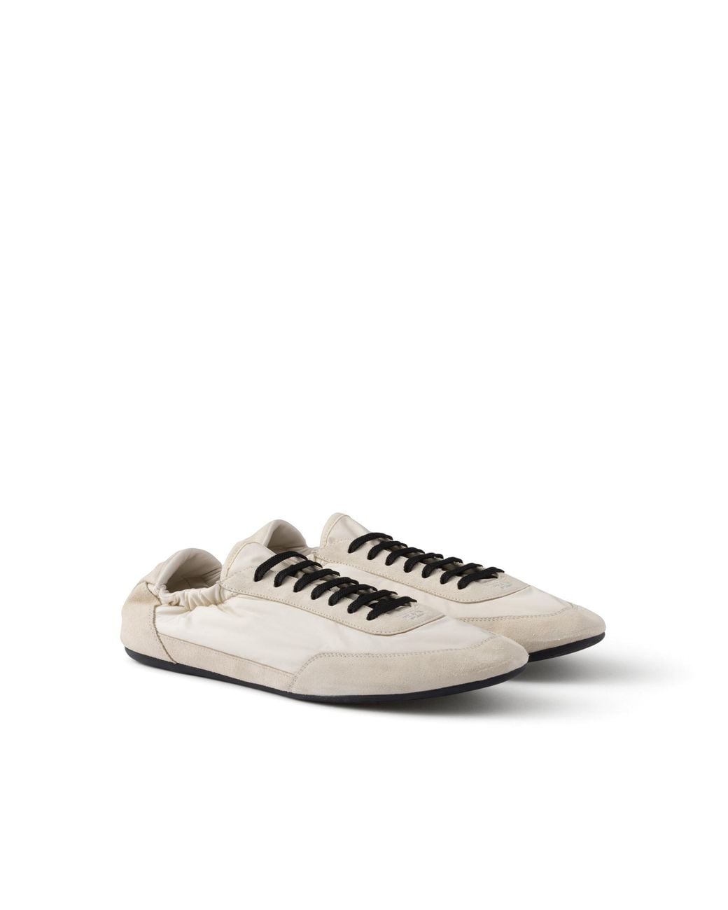 Prada White Re-Nylon And Suede Collapse Sneakers for men