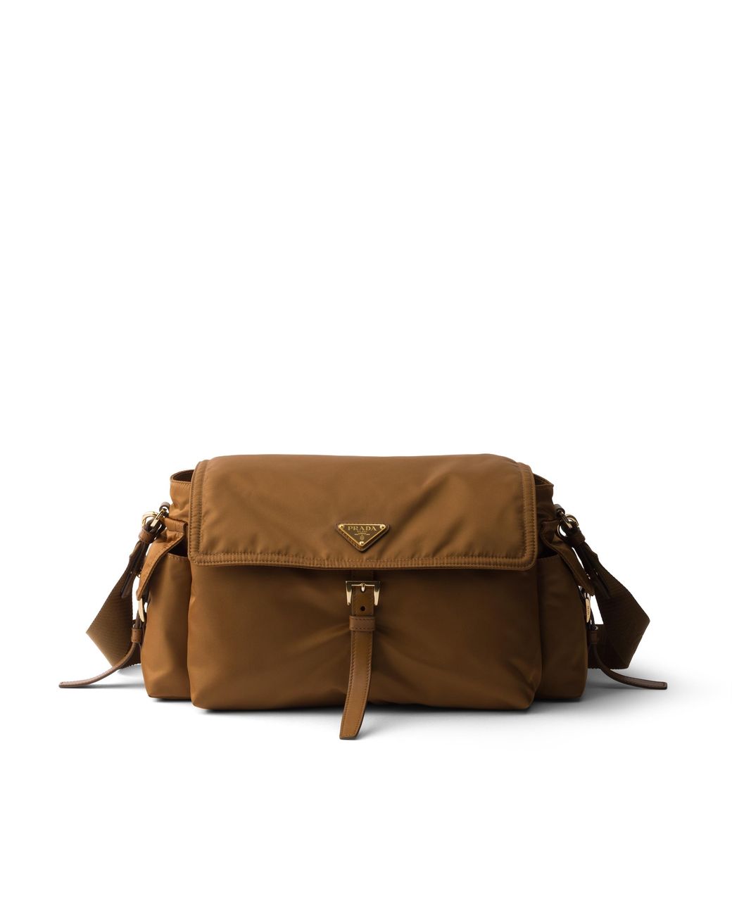 Prada Brown Explore Large Re-Nylon Shoulder Bag With Flap
