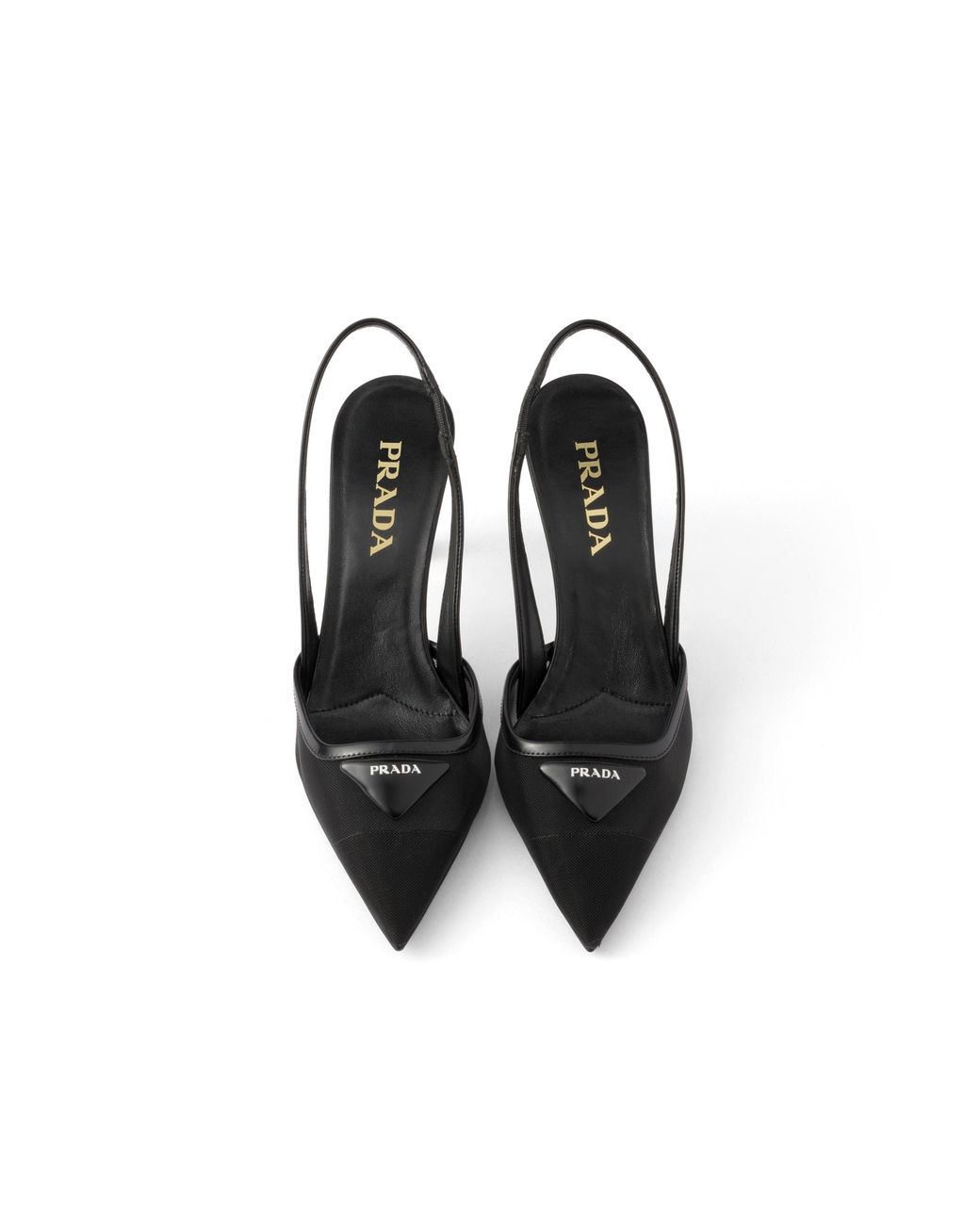 Prada White Mesh Fabric Slingback Pumps