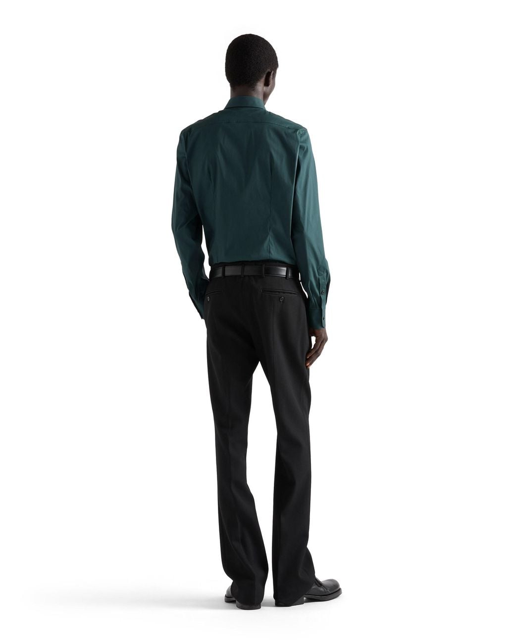 Prada Blue Stretch Cotton Shirt for men