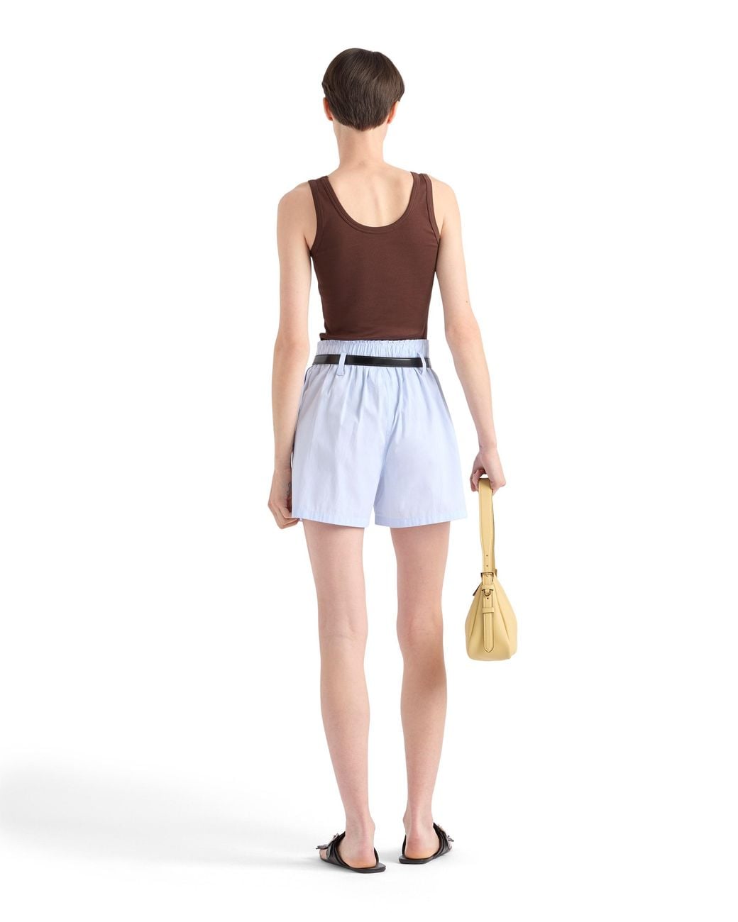 Prada Brown Ribbed Knit Top, Cocoa