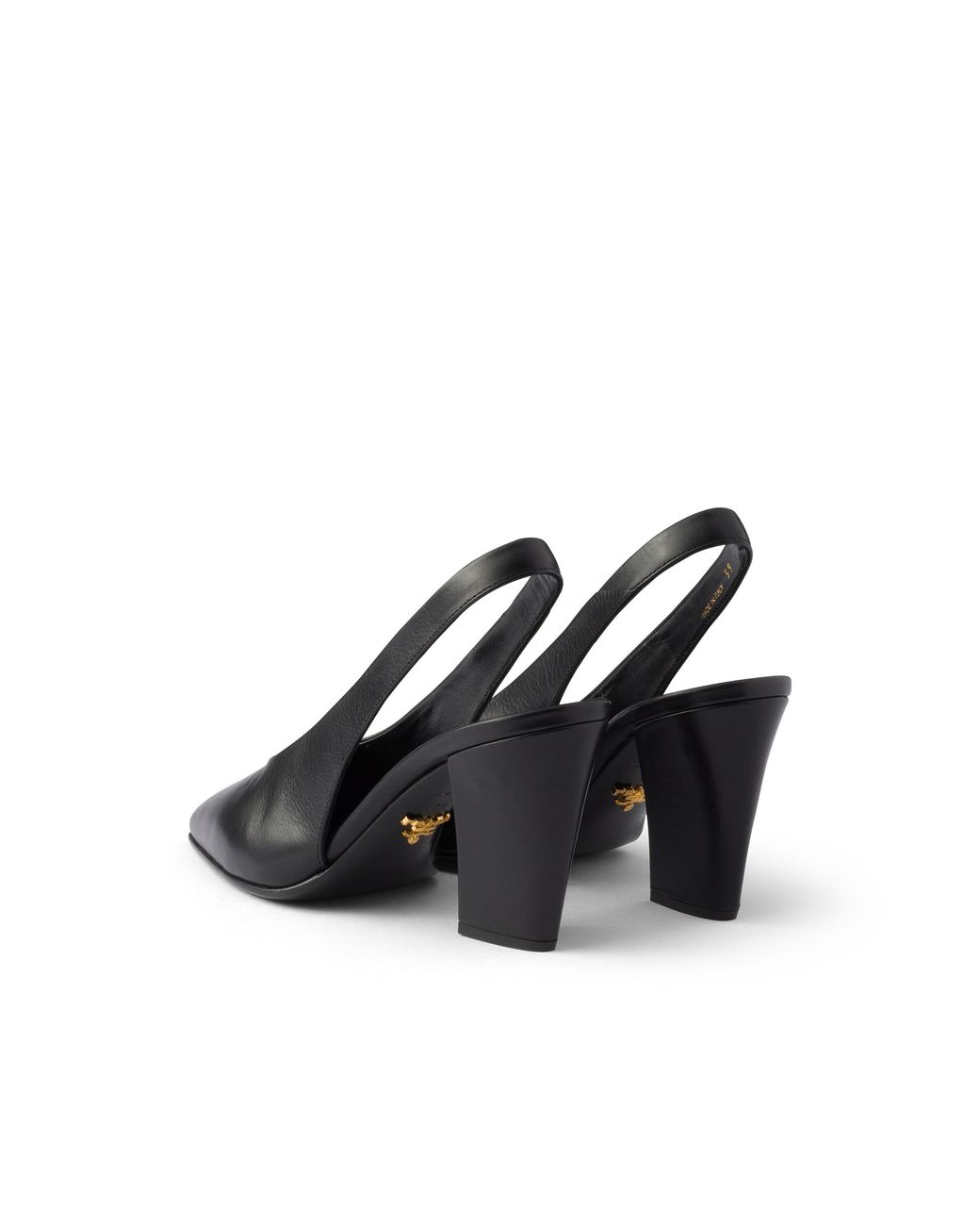 Prada Black Leather Slingback Pumps, Size 35