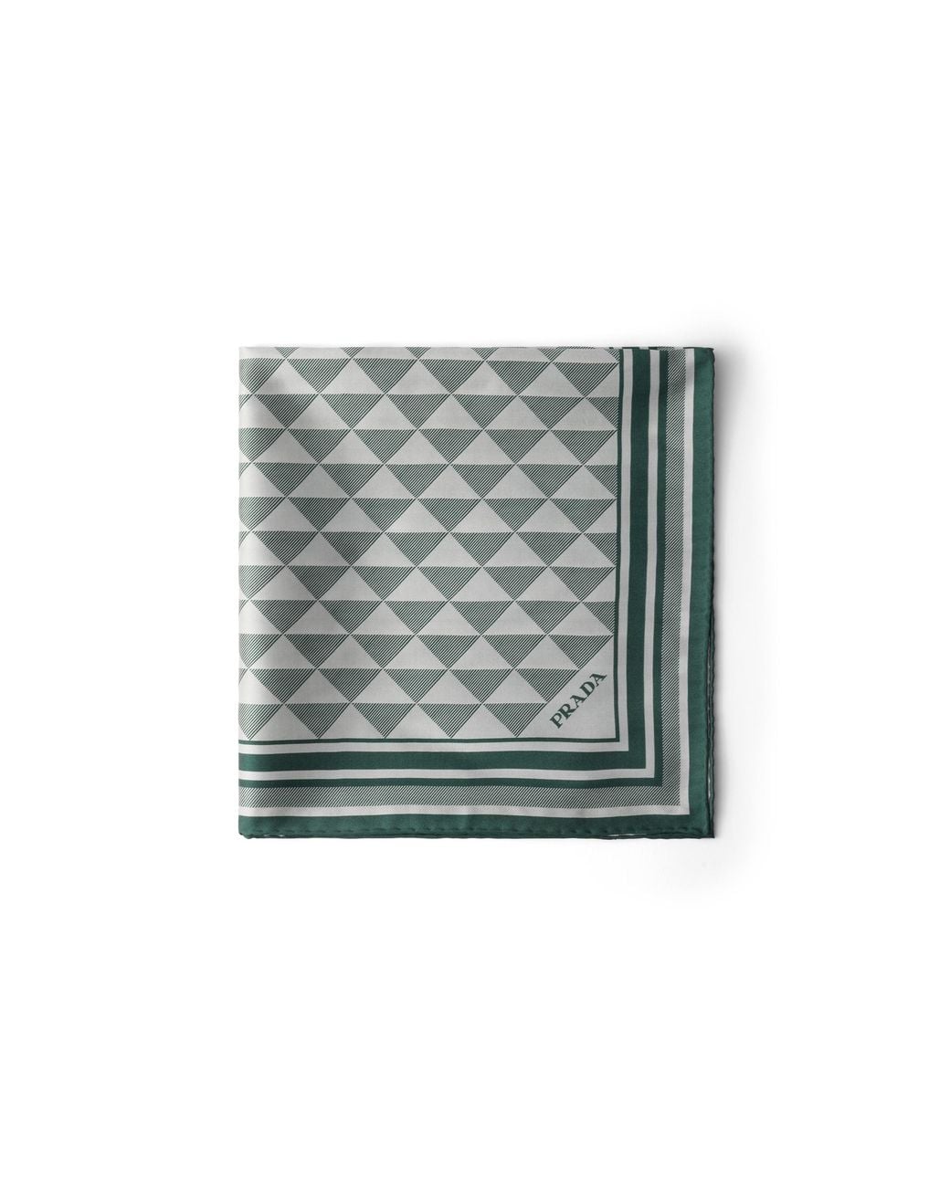 Prada Gray Jacquard Silk Scarf 90