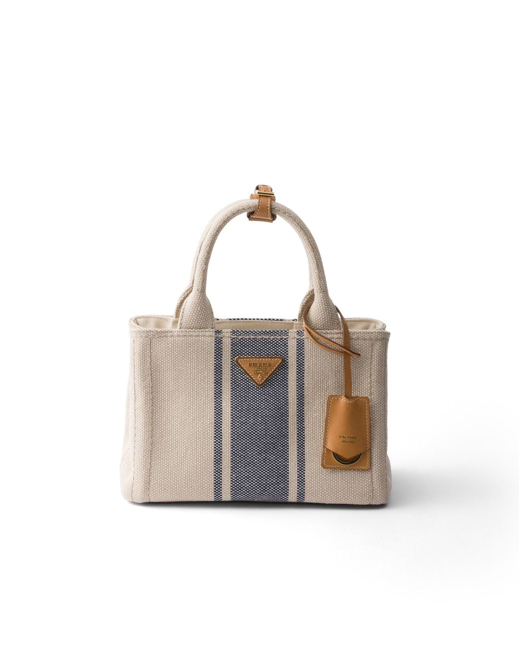 Prada White Jardinière Small Cotton Canvas Bag