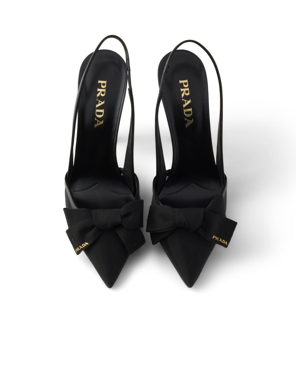 Prada White Mesh Fabric Slingback Pumps