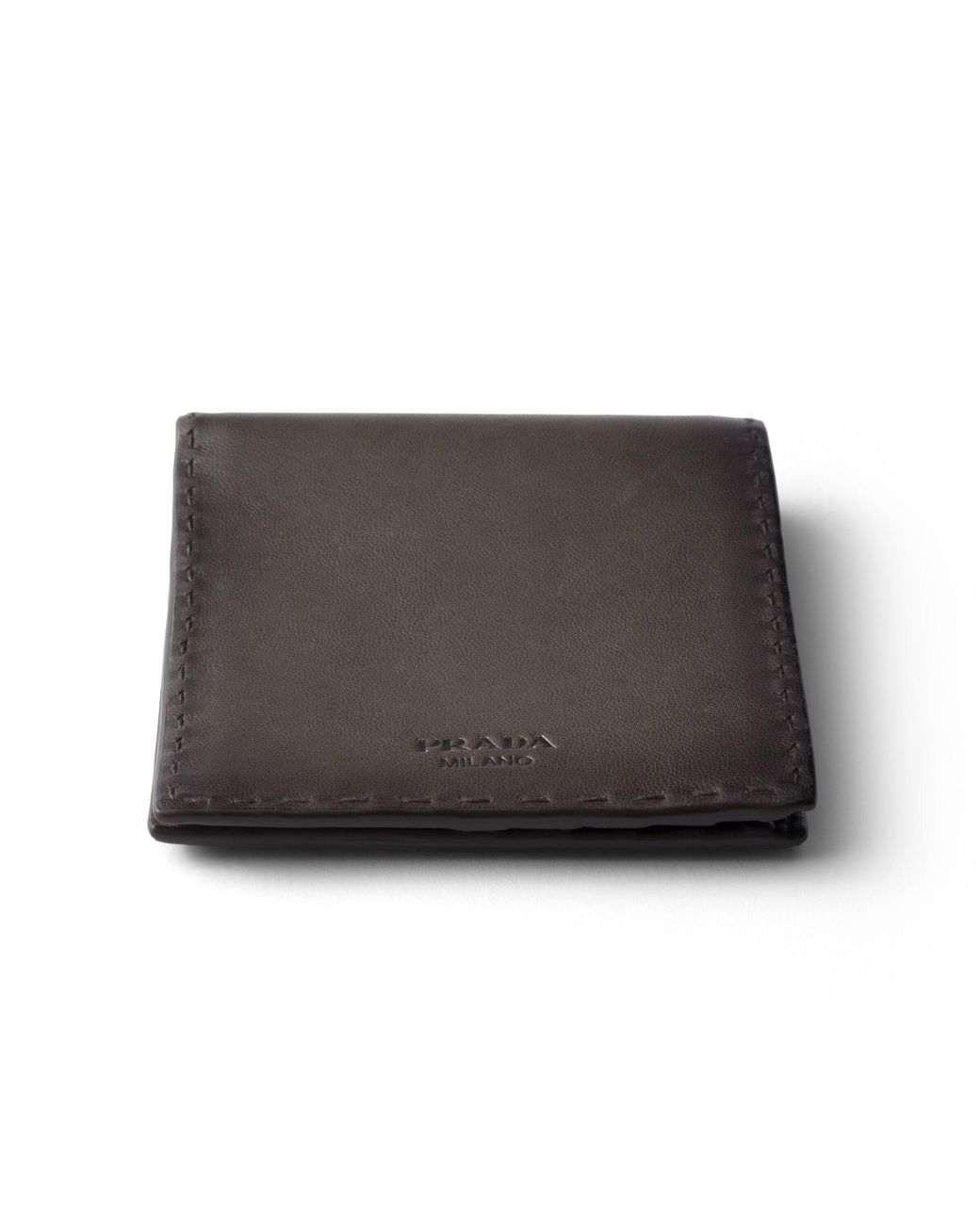 Prada White Antiqued Leather Wallet for men