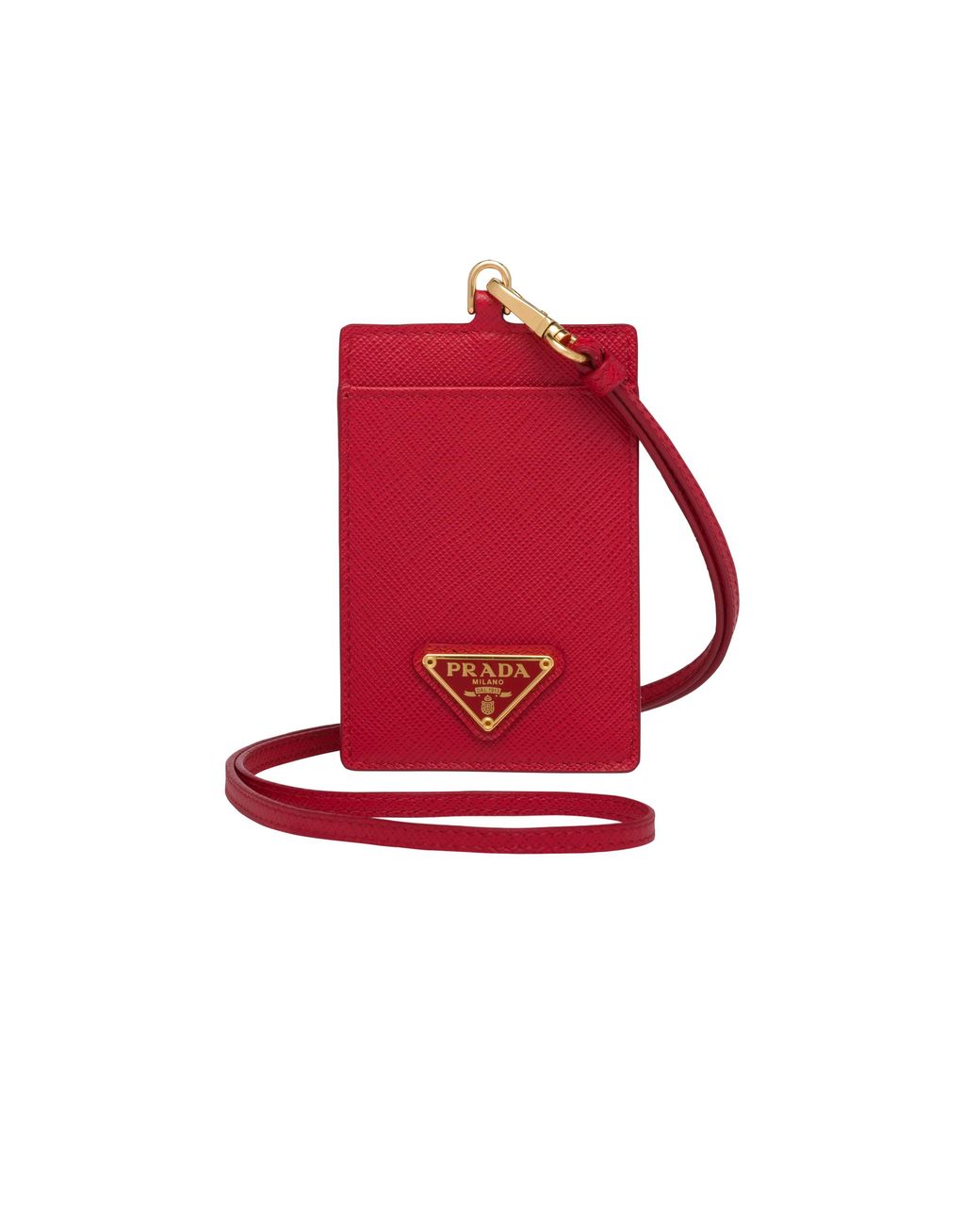 Prada Multicolor Saffiano Leather Badge Holder