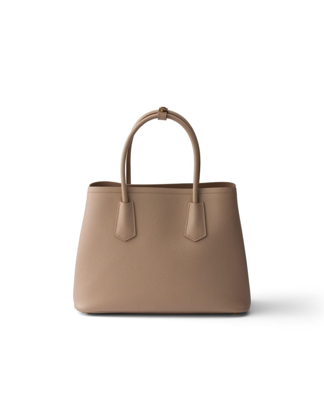 Prada Natural Double Medium Saffiano Leather Bag, Cameo