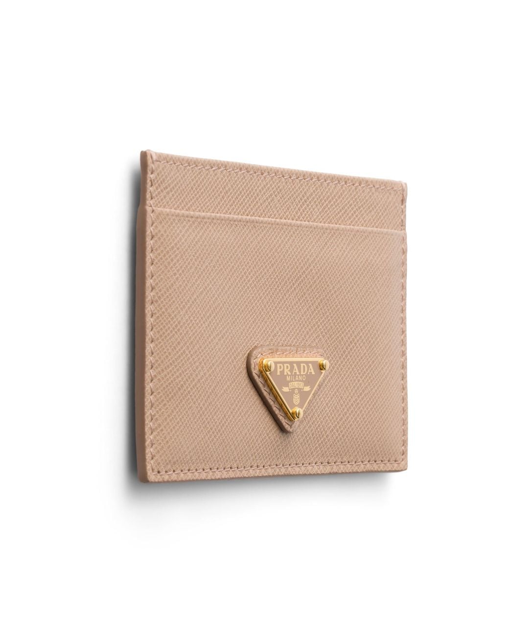 Prada White Saffiano Leather Card Holder, Powder