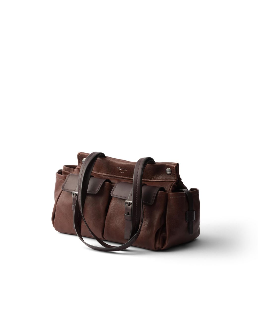 Prada Brown Route Medium Leather Tote Bag
