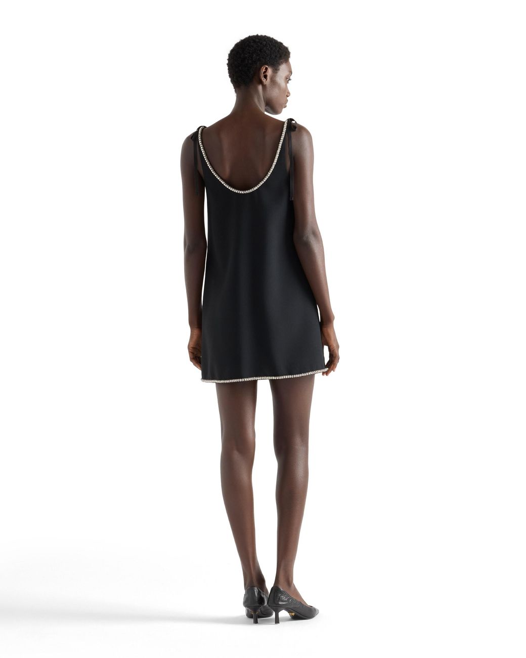 Prada Black Compact Sablé Mini-Dress