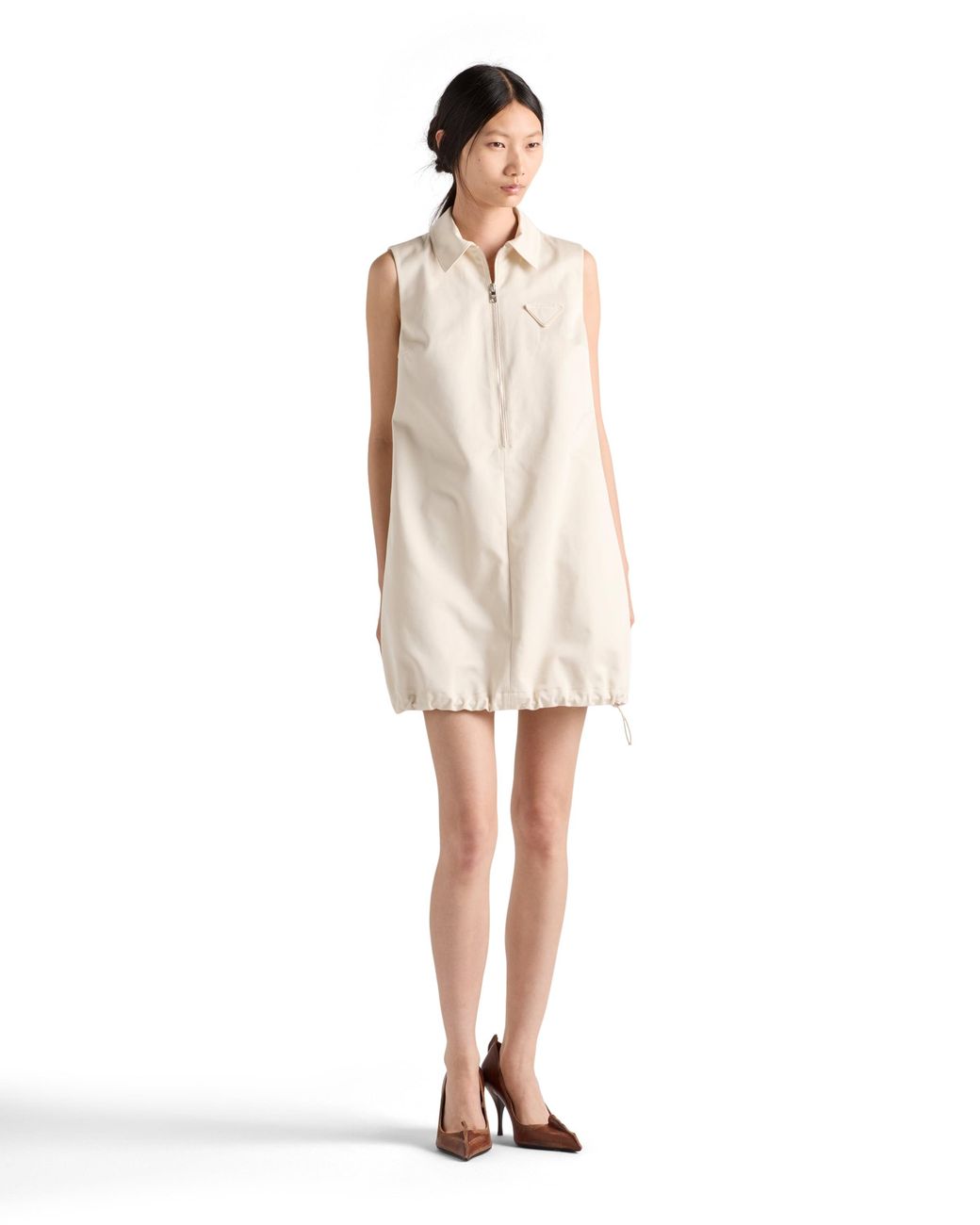 Prada White Natural Chino Mini-Dress