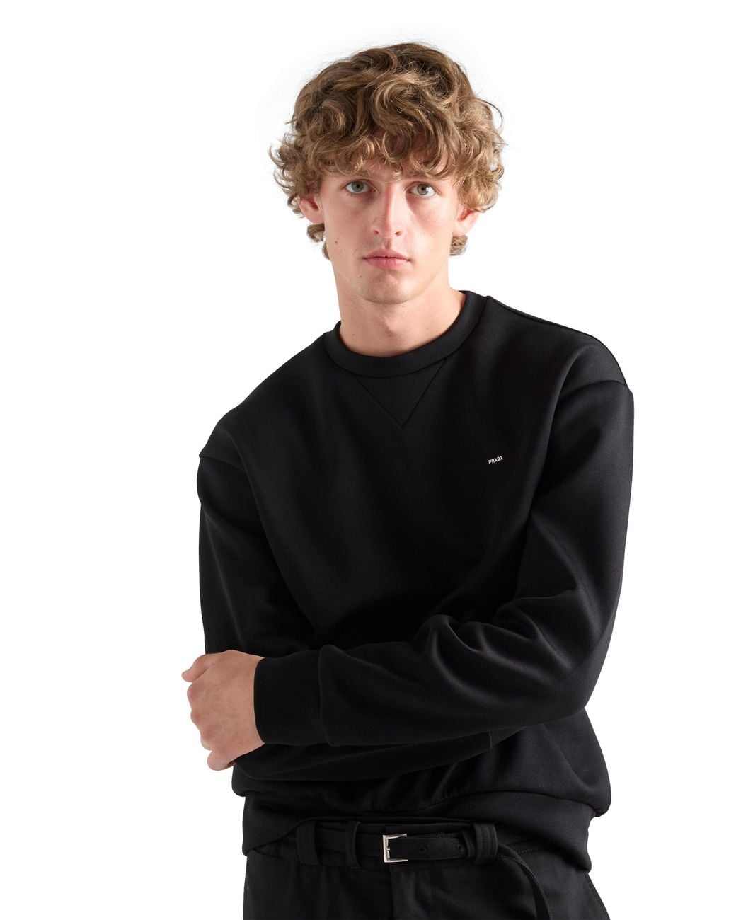 Prada Black Jersey Sweatshirt for men