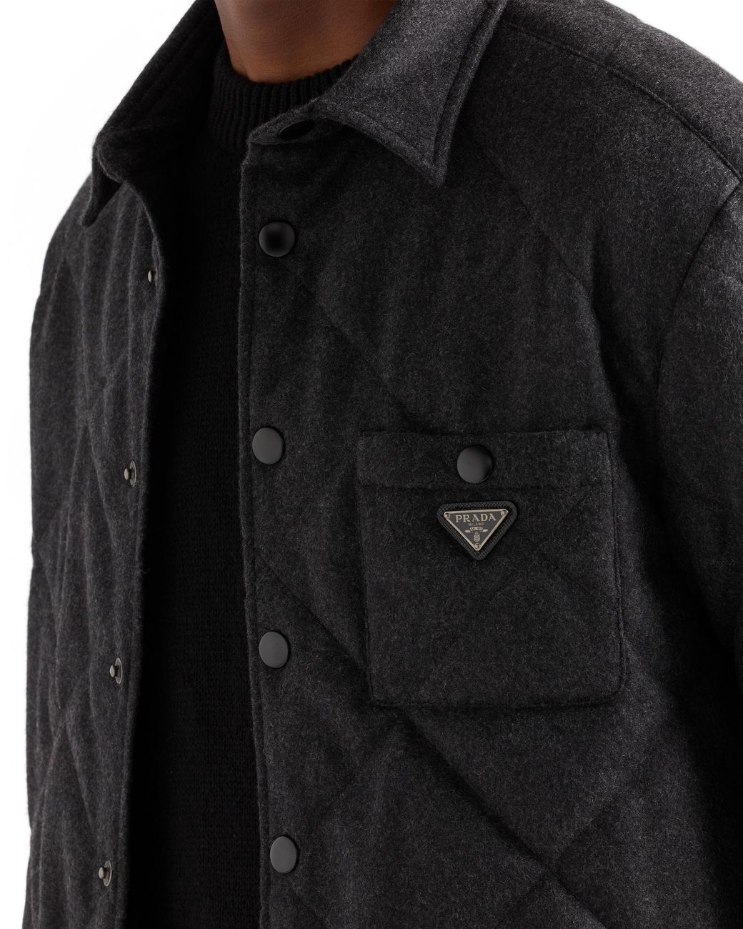 Camicia Trapuntata di Prada in Black da Uomo