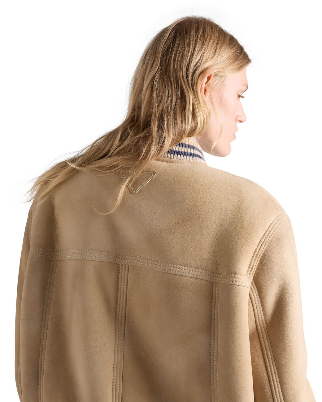 Prada Natural Sheepskin Bomber Jacket