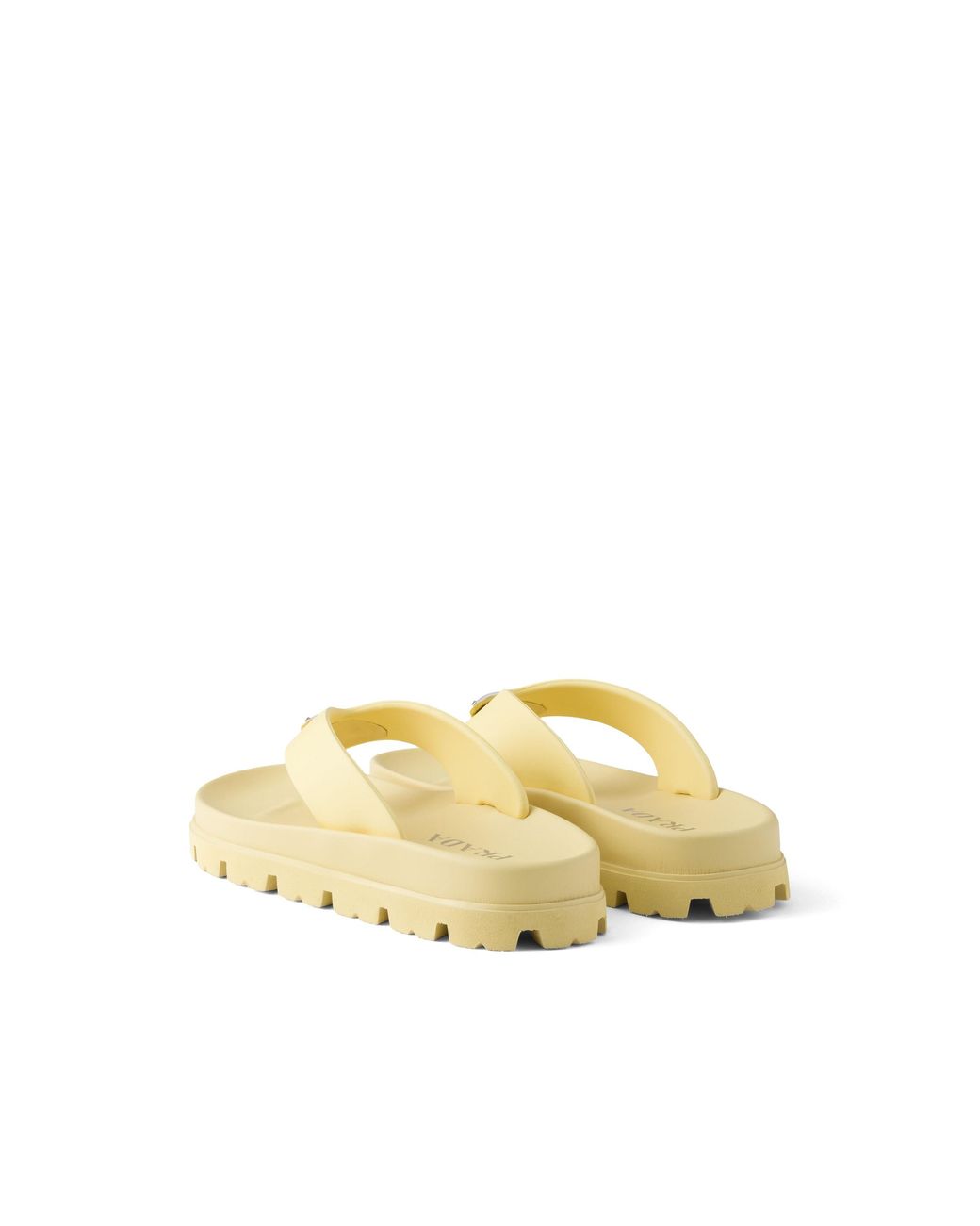 Prada Metallic Rubber Thong Sandals, Pollen, Size 36