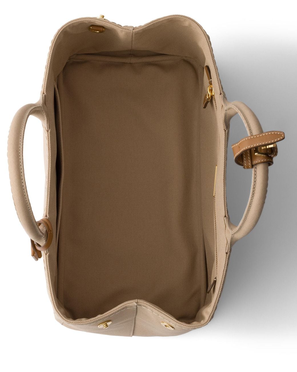 Prada Natural Jardinière Large Cotton Canvas Handbag, Cord