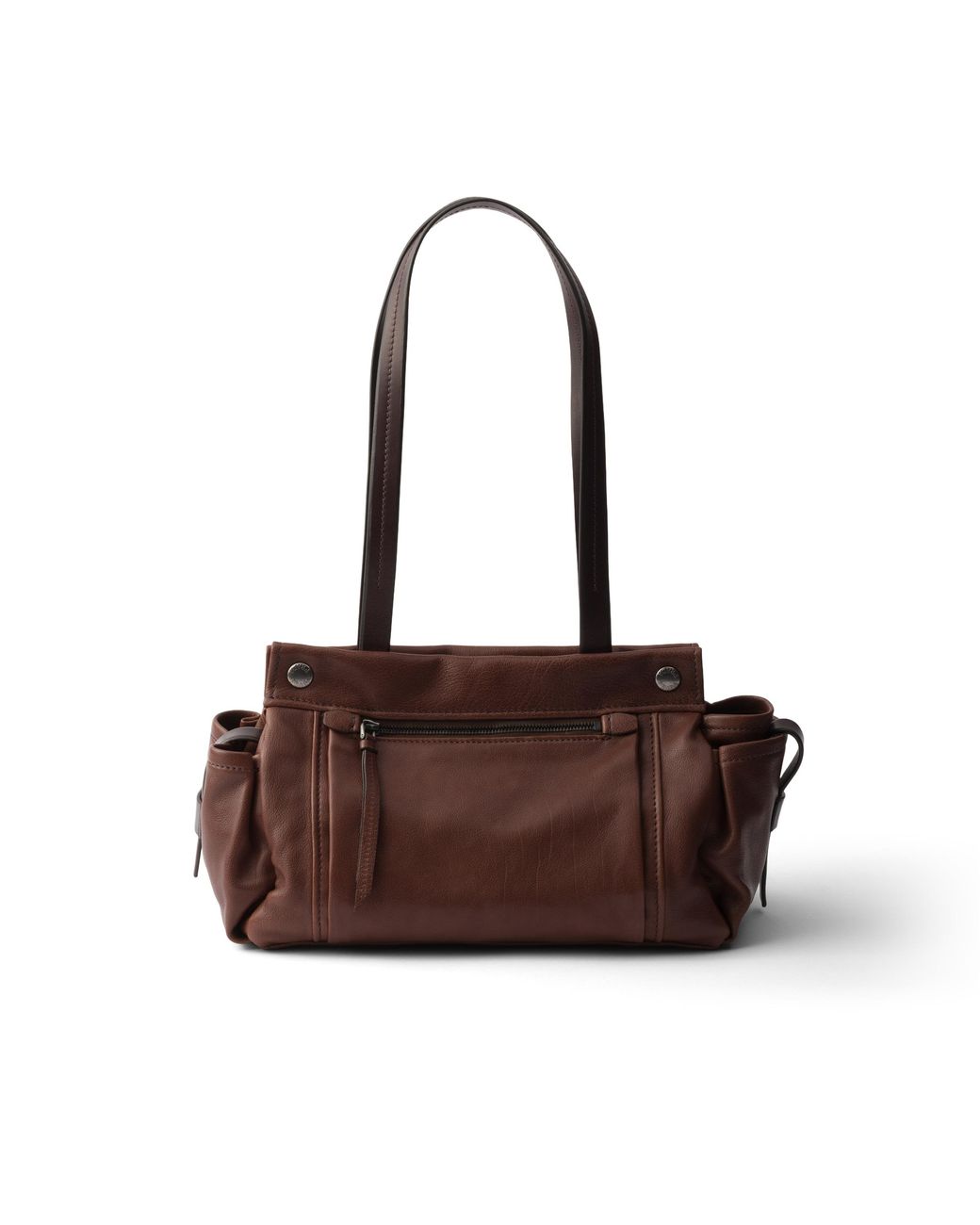 Prada Brown Route Medium Leather Tote Bag