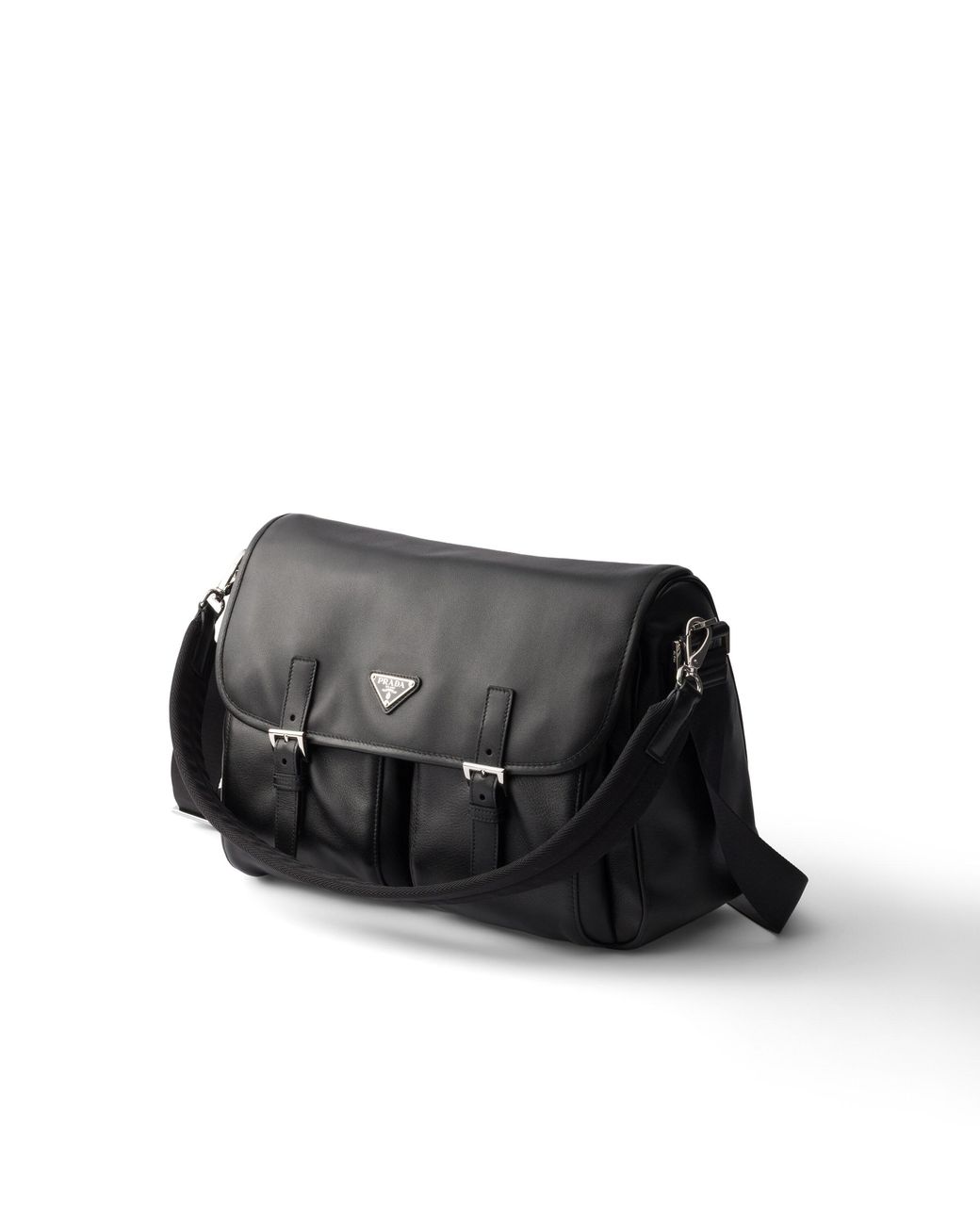 Prada Black Leather Shoulder Bag for men
