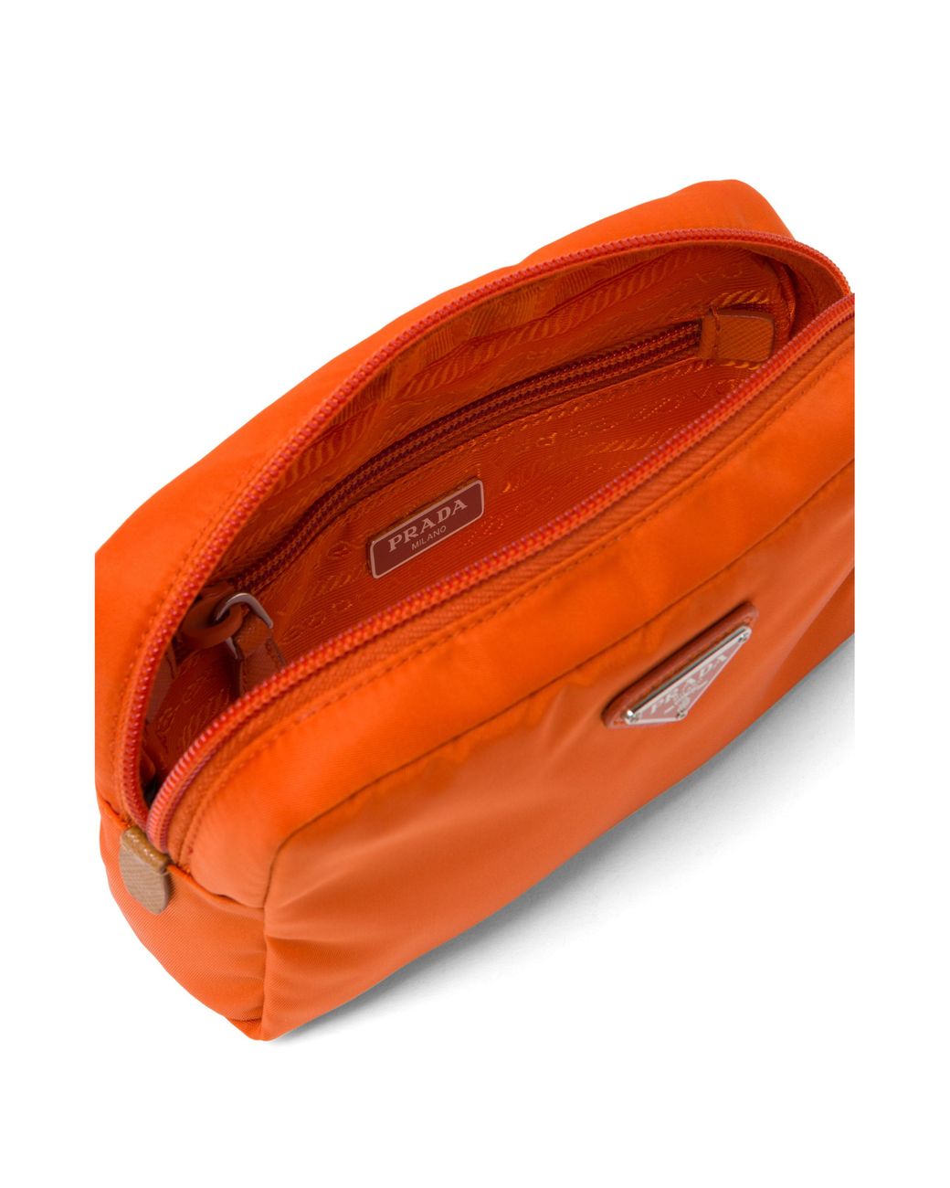 Prada Fabric Cosmetic Pouch in Orange | Lyst