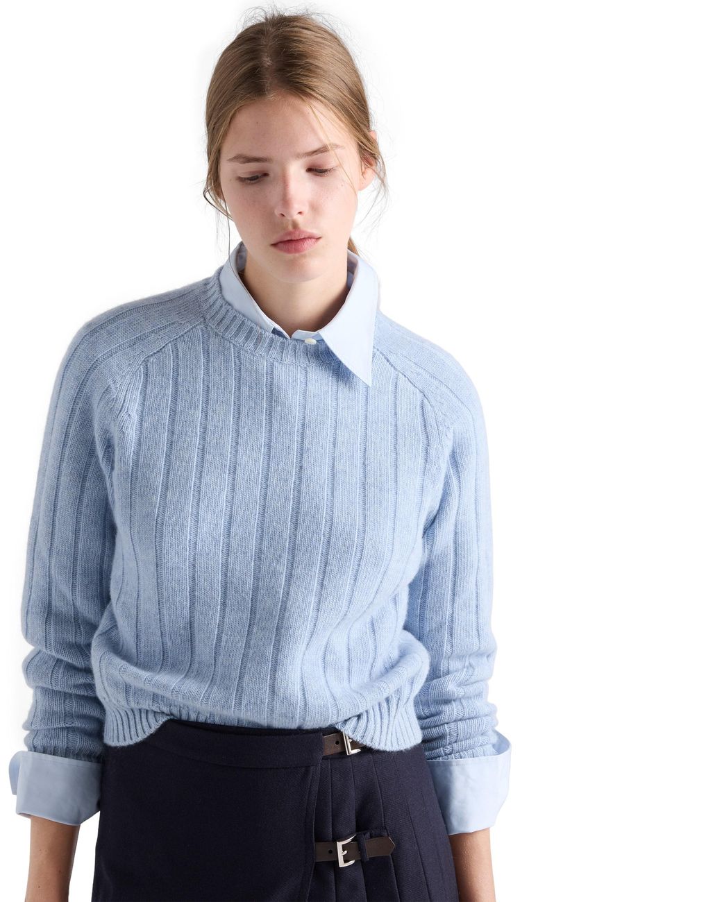 Re-Cashmere Crew-Neck Sweater, Mujer, Talla Prada de color Blue