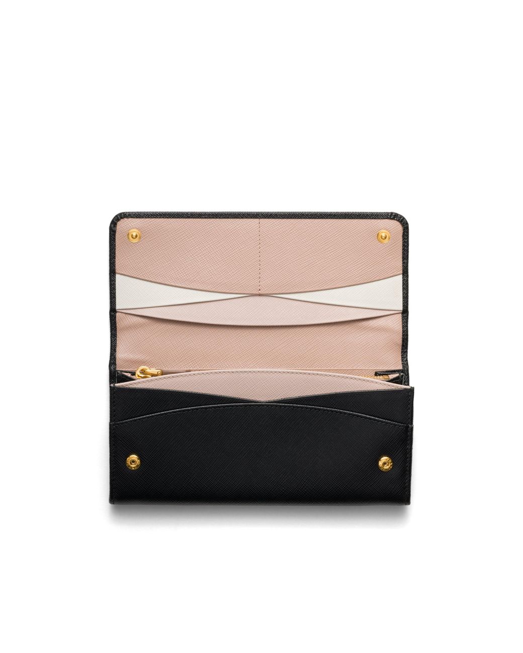 Prada White Large Saffiano Leather Wallet