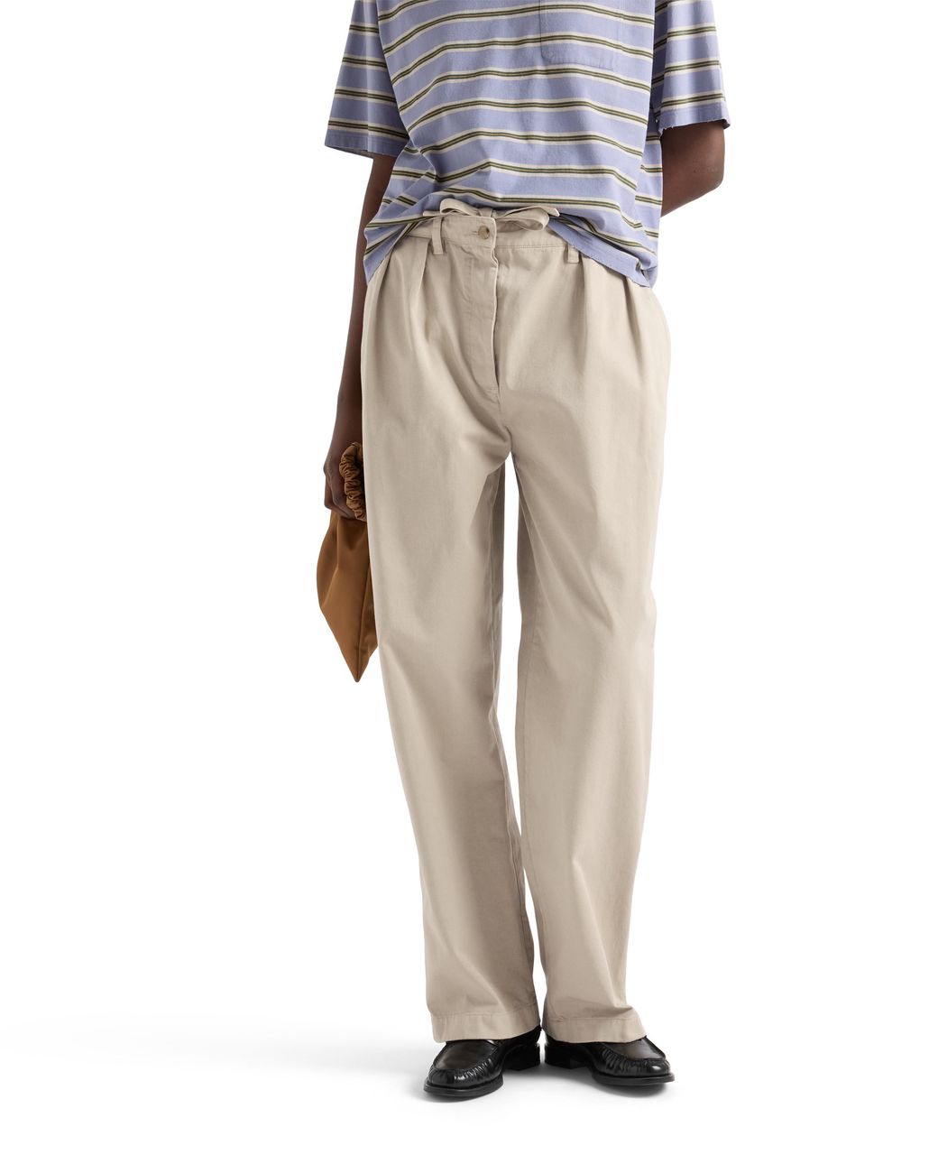 Prada White Old Gabardine Pants, Sand