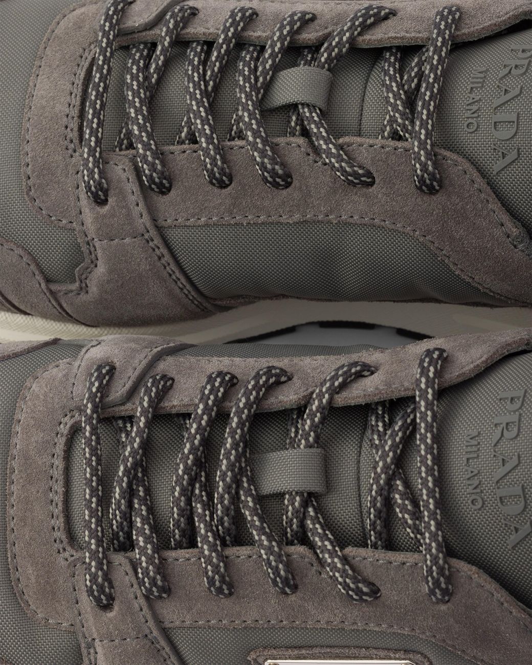 Prada Gray Prax Suede And Re-Nylon Sneakers for men