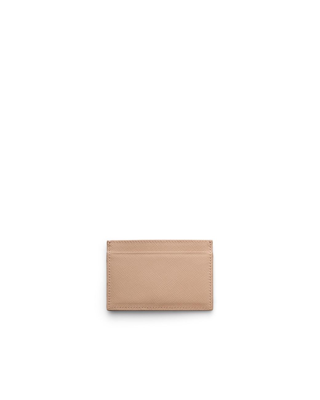 Prada White Saffiano Leather Card Holder, Powder