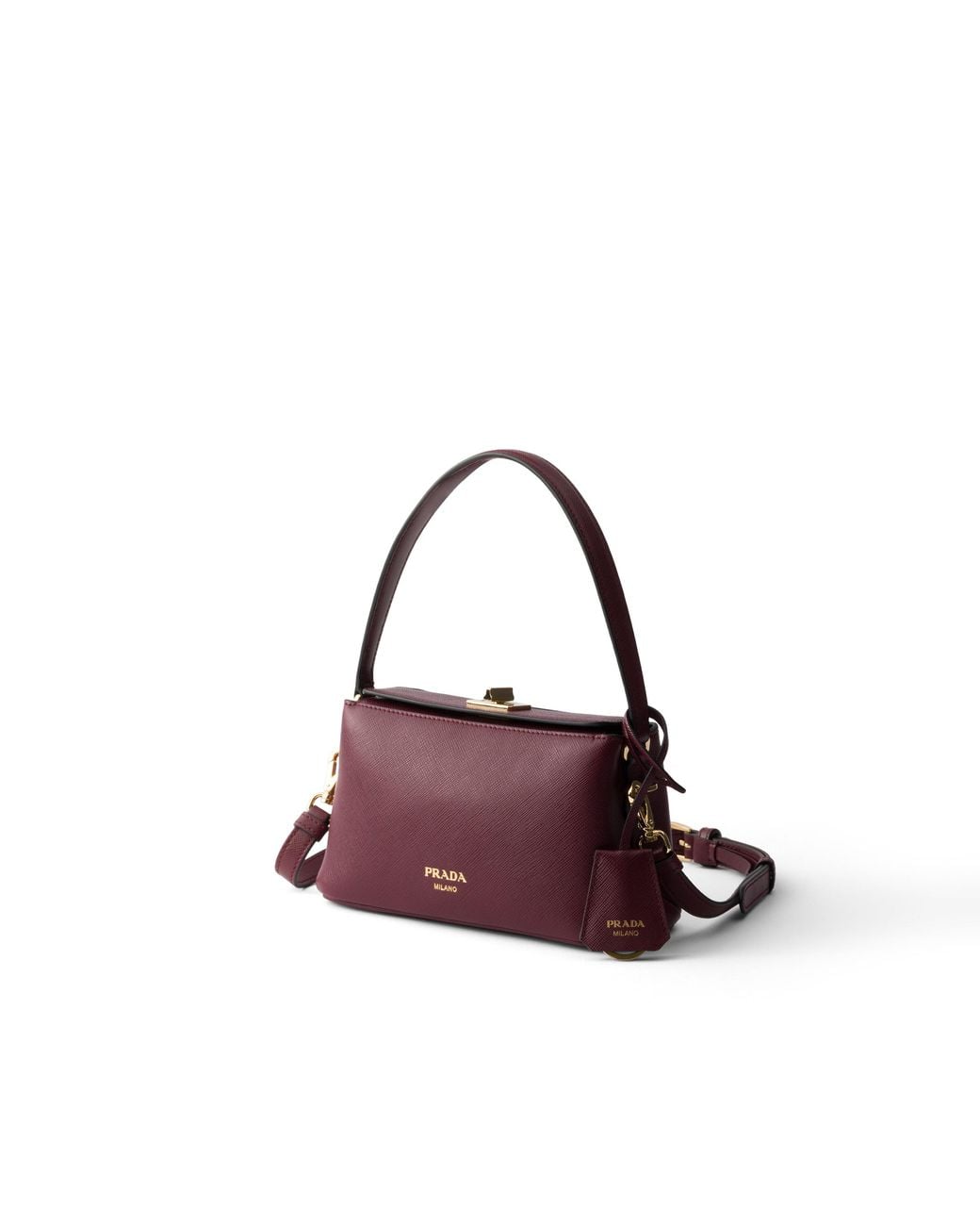 Prada Purple Midi Saffiano Bag, Burgundy