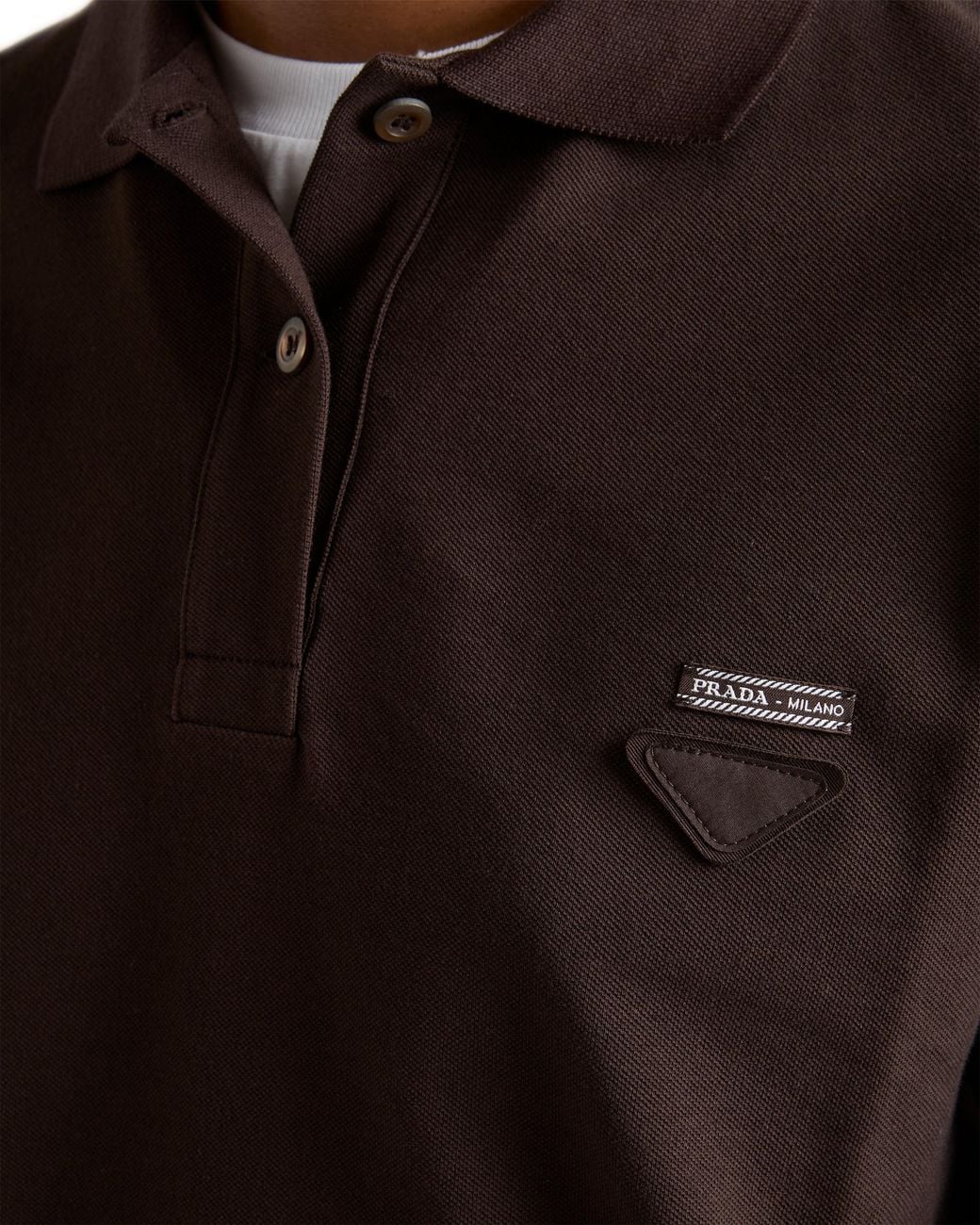 Prada Black Piqué And Jersey Polo Shirt, Ebony