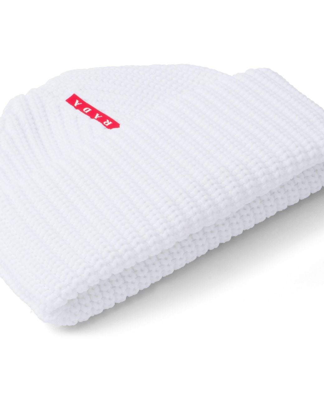 Prada White Tec Rec Nylon Ribbed Beanie