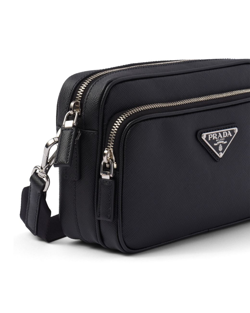 Bolso Bandolera De Piel Saffiano, Hombre Prada de hombre de color Black