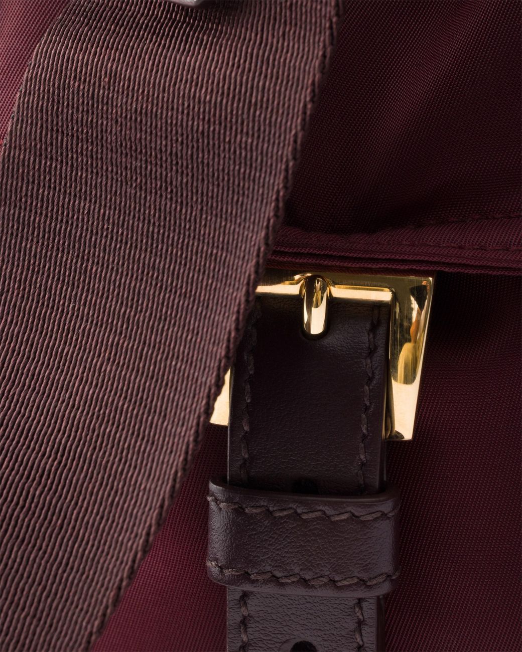 Prada Purple Explore Large Re-Nylon And Leather Bag, Burgundy
