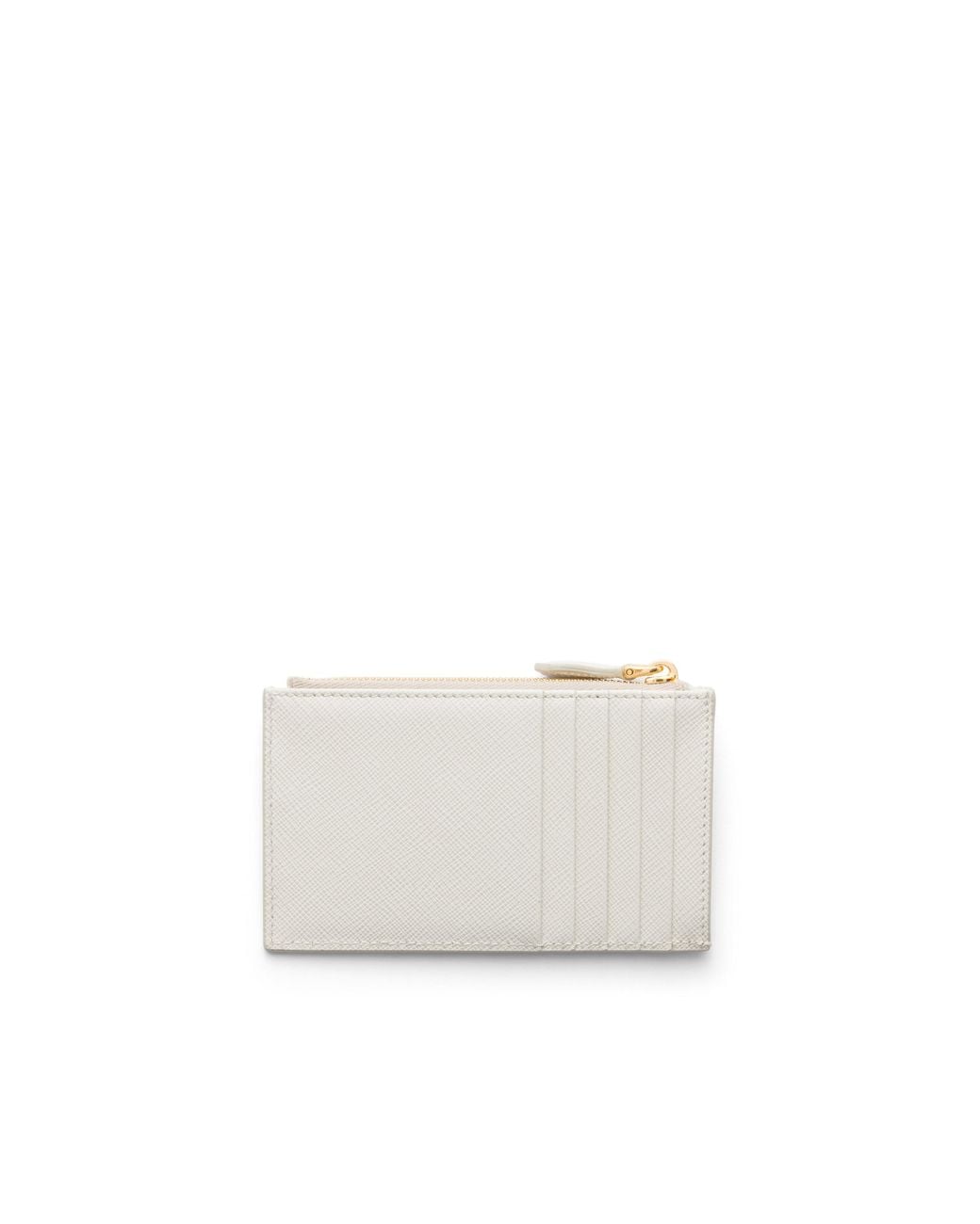 Prada White Saffiano Leather Card Holder, Chalk