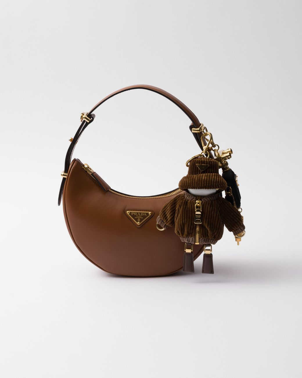 Prada Soft Robot Corduroy Bag Charm in White | Lyst
